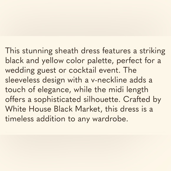 White House Black Market Black and Yellow Floral Midi Dress with belt V N NWOT - Picture 15 of 16